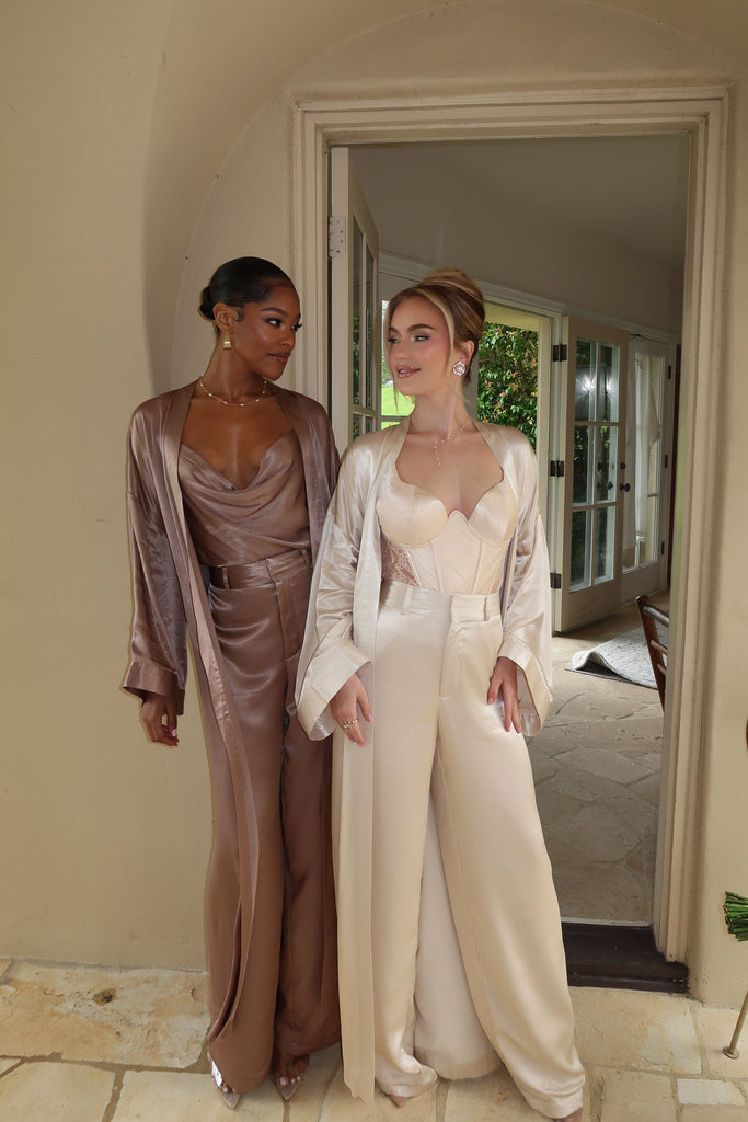 Champagne Ever After Satin Trousers