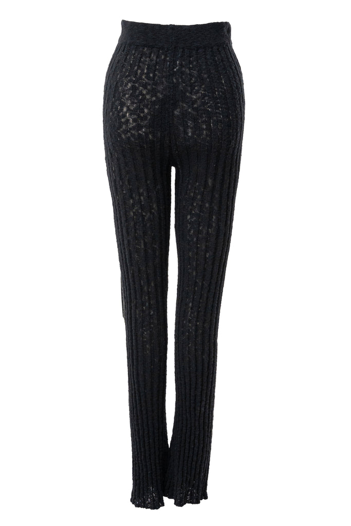 Black Lanah Knit Flare Pants