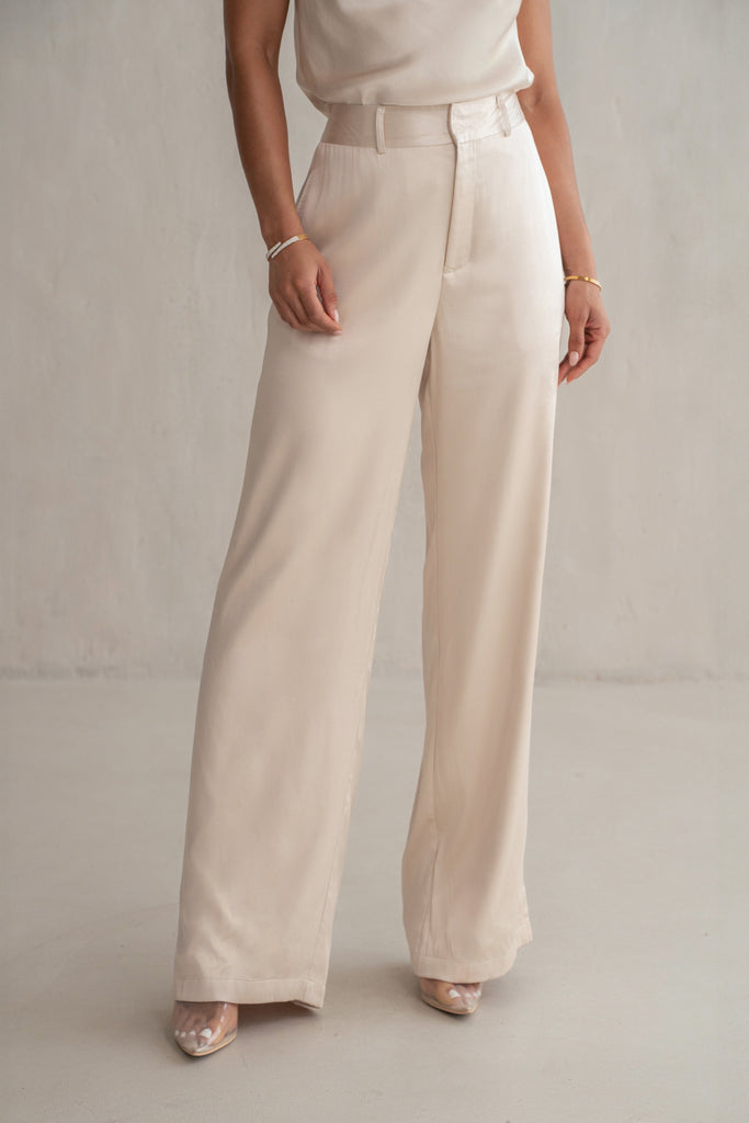 Champagne Ever After Satin Trousers