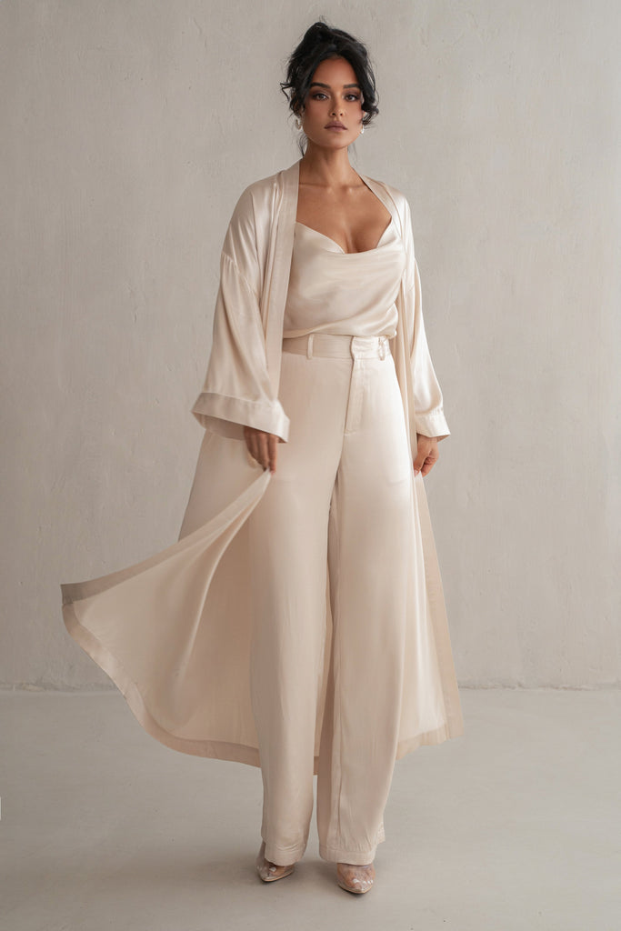 Champagne Ever After Satin Trousers
