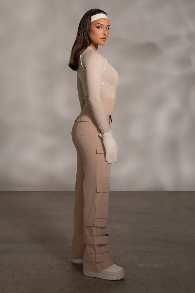 Tan Nyah Nylon Utility Pants
