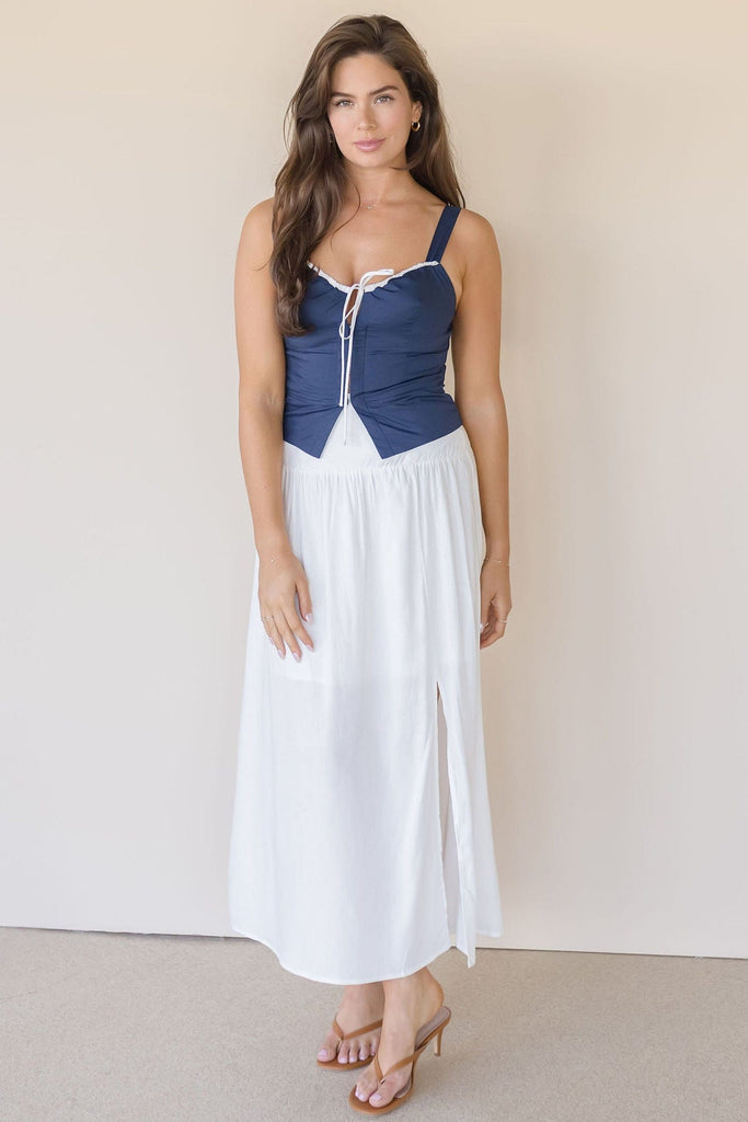 Blue Mirage Sweetheart Tie Top