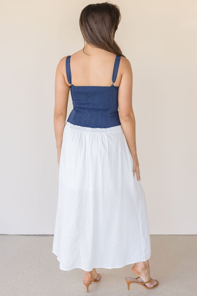 Blue Mirage Sweetheart Tie Top
