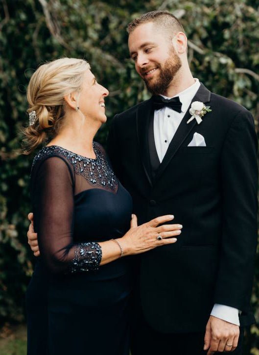 A-Line Mesh Gown with Beaded Illusion Sweetheart Neckline